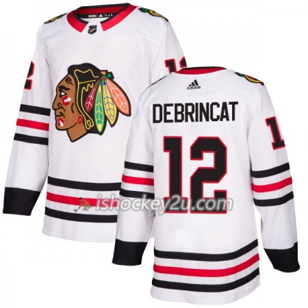 Mænd NHL Chicago Blackhawks Trøje Alex DeBrincat 12 Adidas 2017-2018 Hvid Authentic